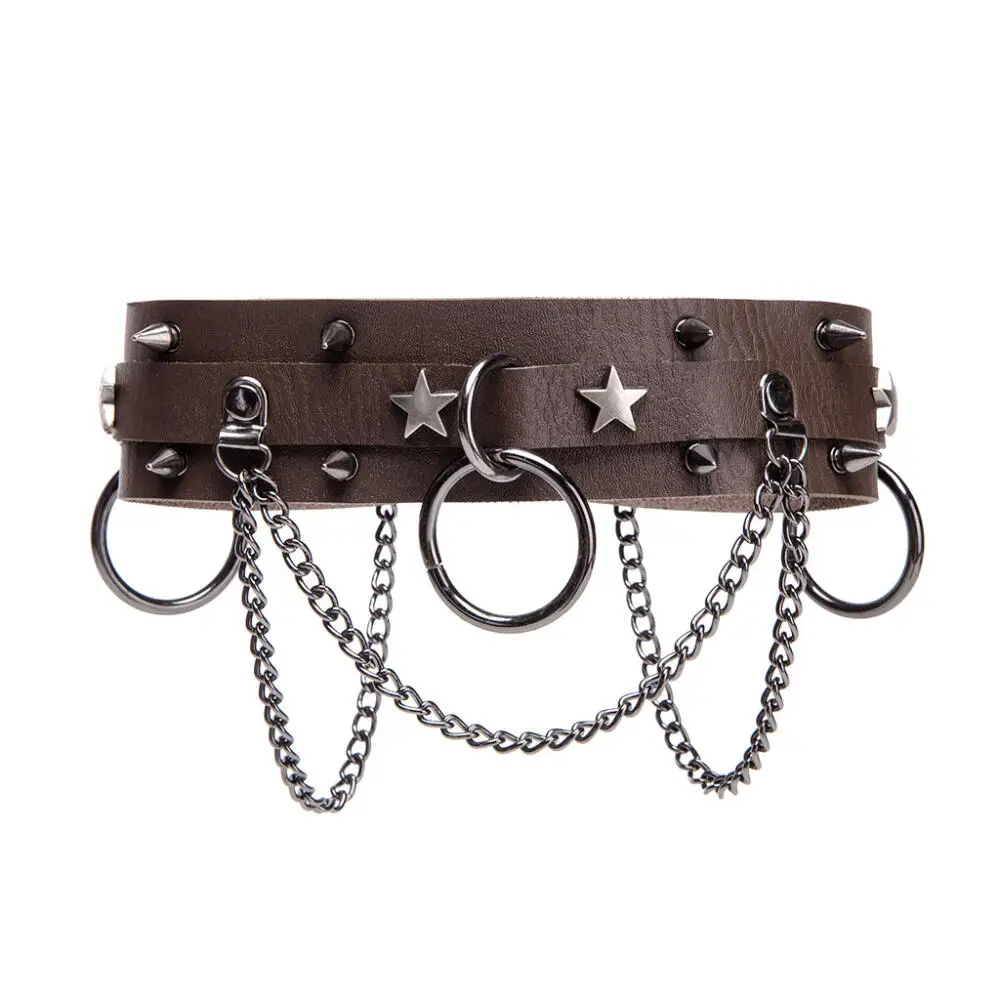 Halloween lockbone corrente boate punk rebite pingente colar de couro do plutônio steampunk medieval punk cosplay acessórios de moda