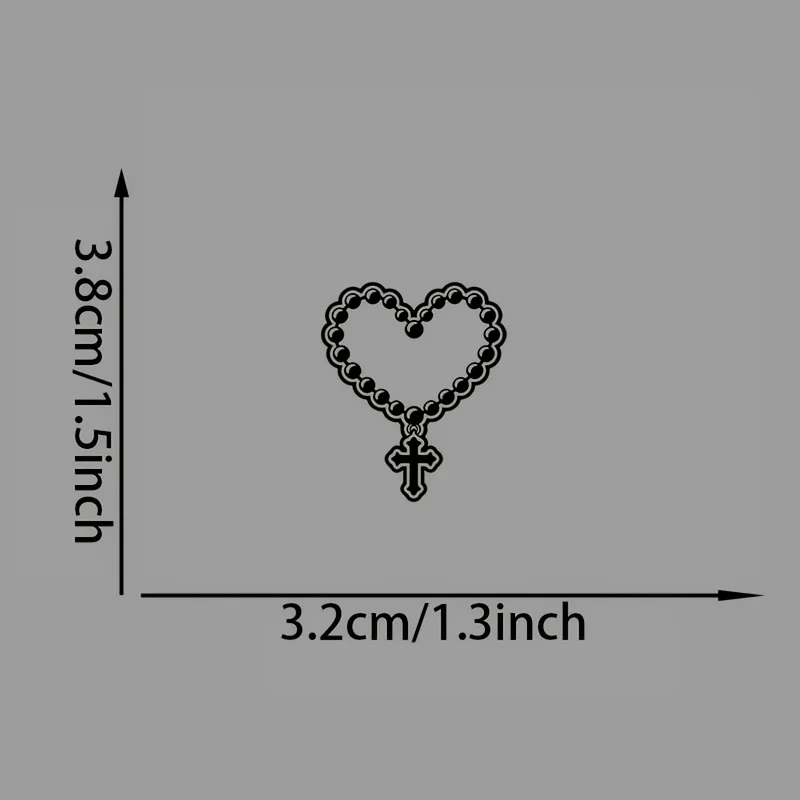 3PCS Rose Rosary Heart Sticker Religious Vinyl Decal Car Mirror Motorcycle Laptop Cup Window Decoration Gift