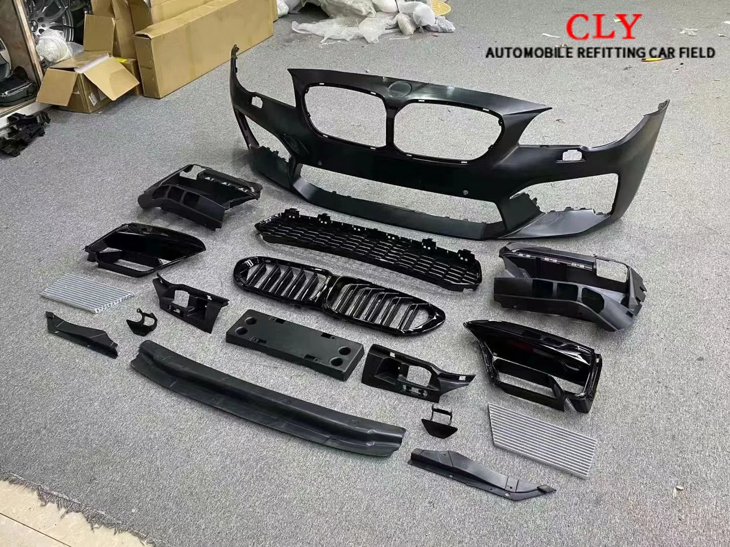 CLY Car Bumpers for 2010-2017  5 Series F10 F18 Upgrade 2021 M5 Body Kit With Siamese Large Grille LED Fenders