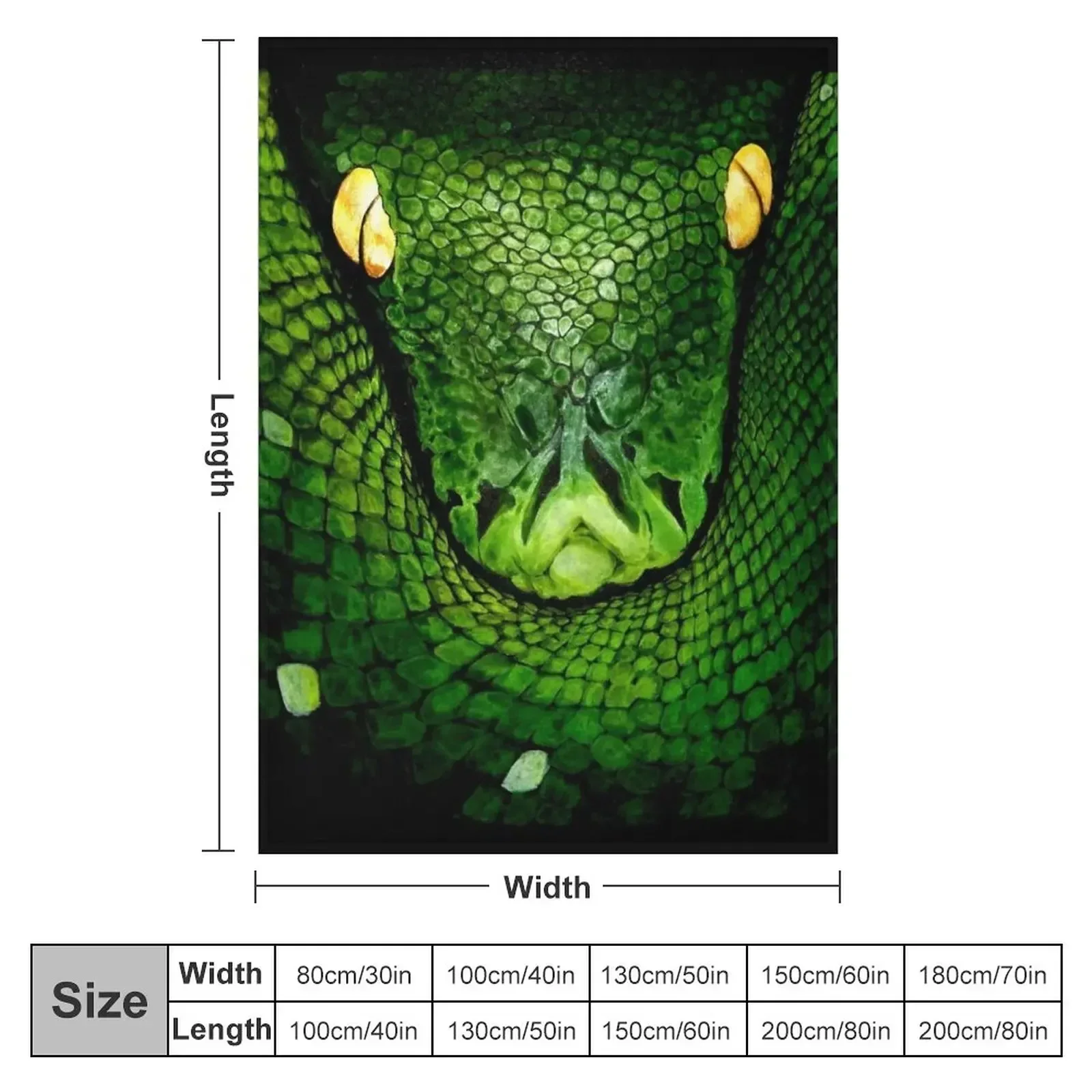 Green Tree Python (Morelia viridis) Throw Blanket Thermals For Travel Soft Plaid Blankets