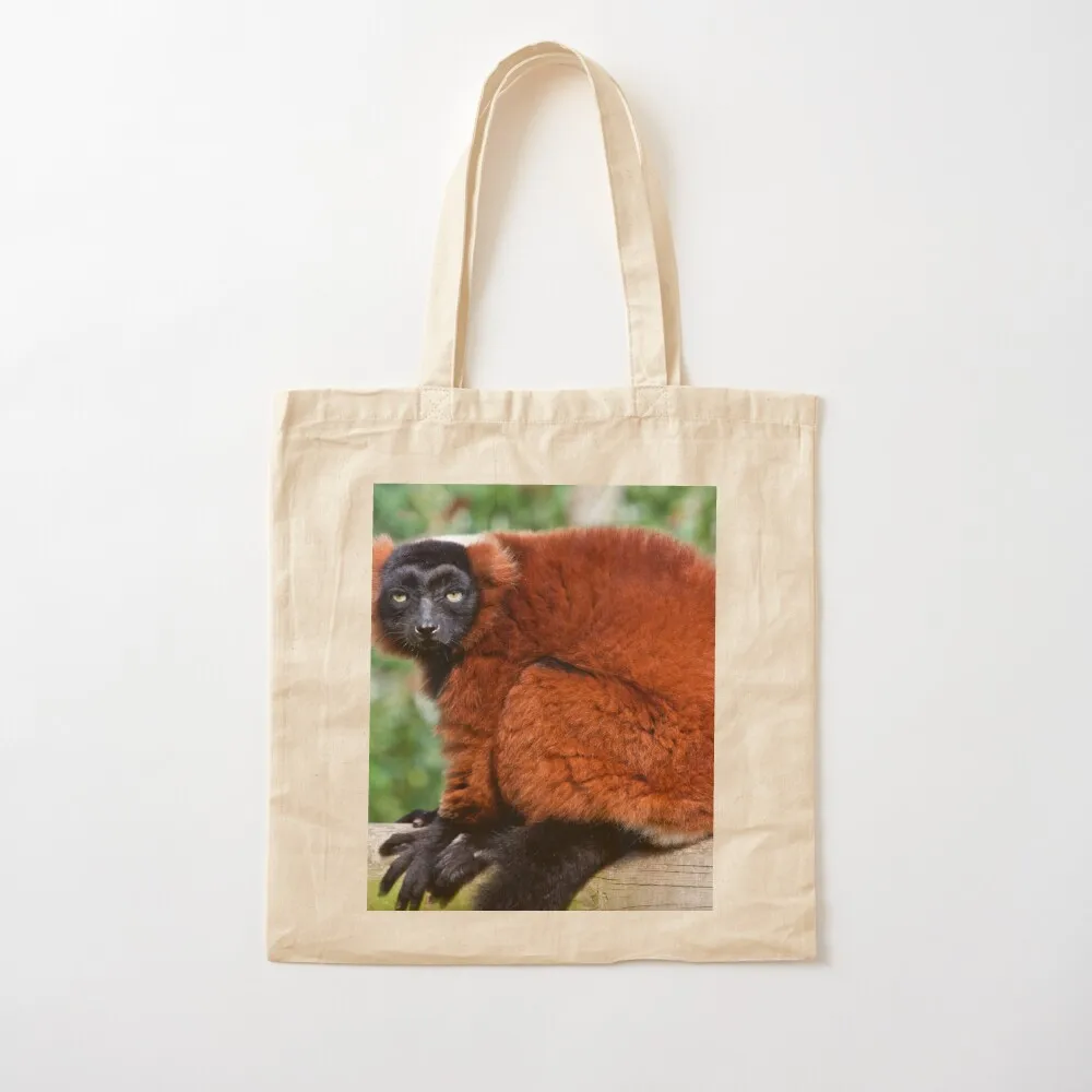 Red Ruffed Lemur Varecia Rubra Tote Bag Handbags Big bag