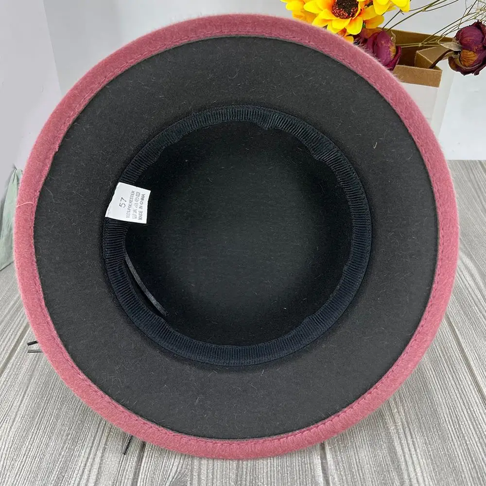 Fedoras boné bowler jazz boné blackpink feminino chapéu cúpula chapéus elegante vintage outono lã senhoras chapéu de inverno mulher acessórios