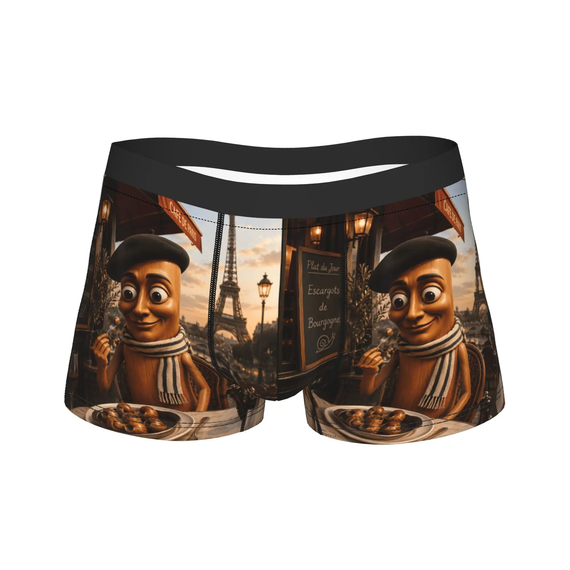 Funny Tourist Savoring French Escargot Tung Sahur Brainrot Underwear Boxer Shorts Trenky Male Panties Breathable Shorts Briefs