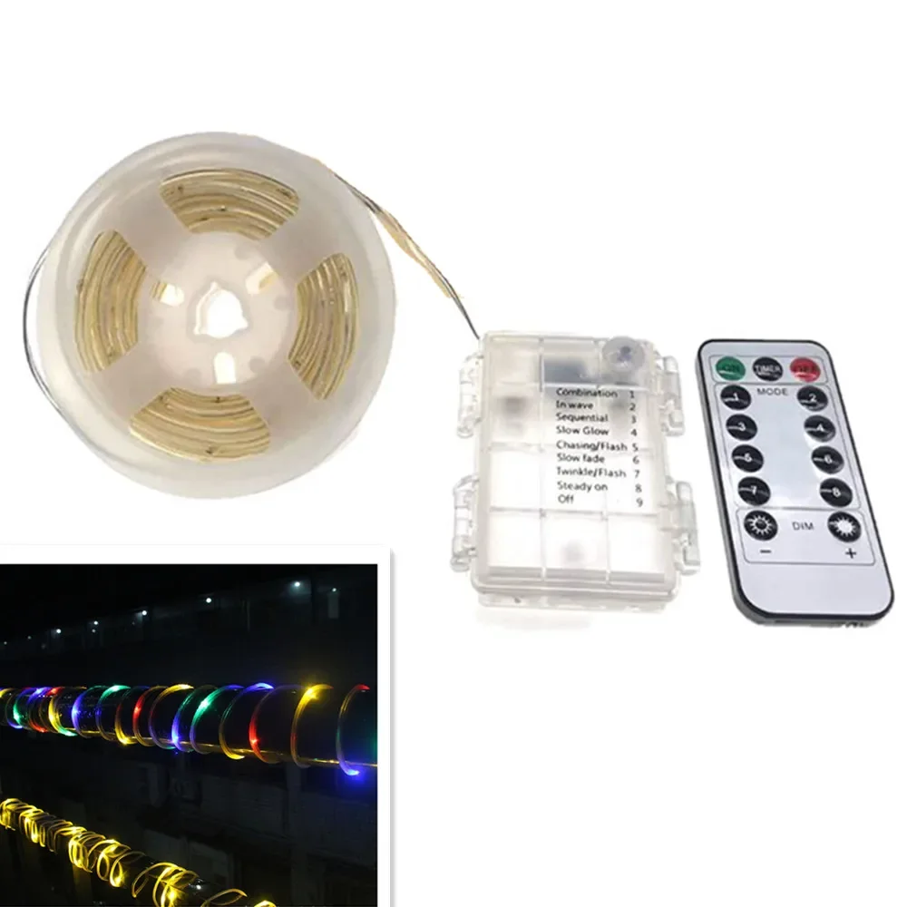 13 keys remote control pipe copper wire lamp battery box copper wire water pipe string light decoration lantern holiday Christma