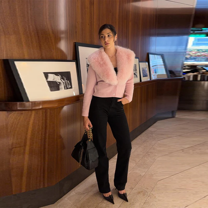 

Модный теплый кардиган в стиле ретро, скромная вязаная женская верхняя одежда, шикарная и изящная, для уличных образов и вечеринок