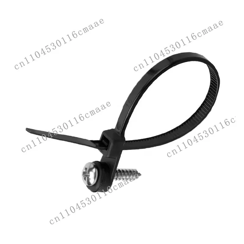 100 Nylon Cable Wire Zip Ties Mounting Hole Nail Screw 5*160mm Black