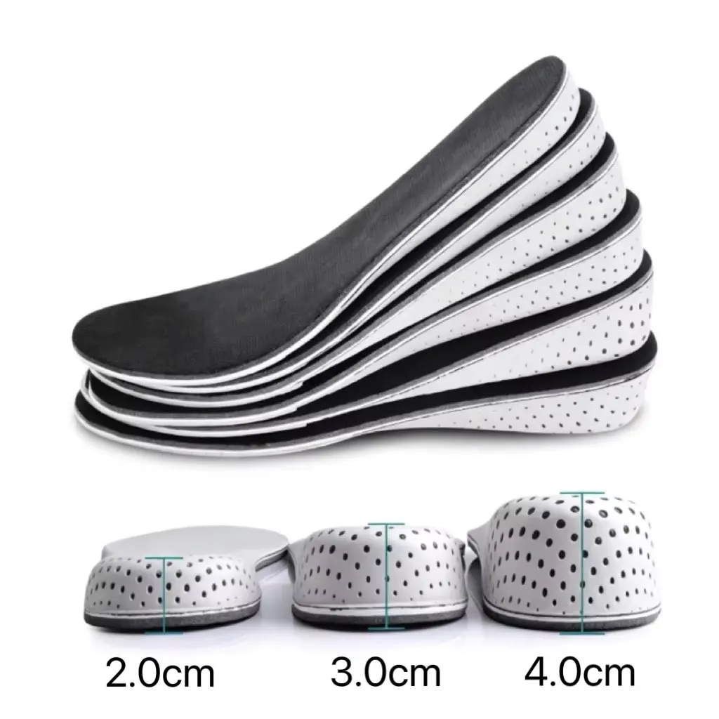 1Pair Height Increase Insoles Unisex Shoes Insole Height Lift Adjustable Cut Shoe Heel Insert Taller Support Absorbant Foot Pads