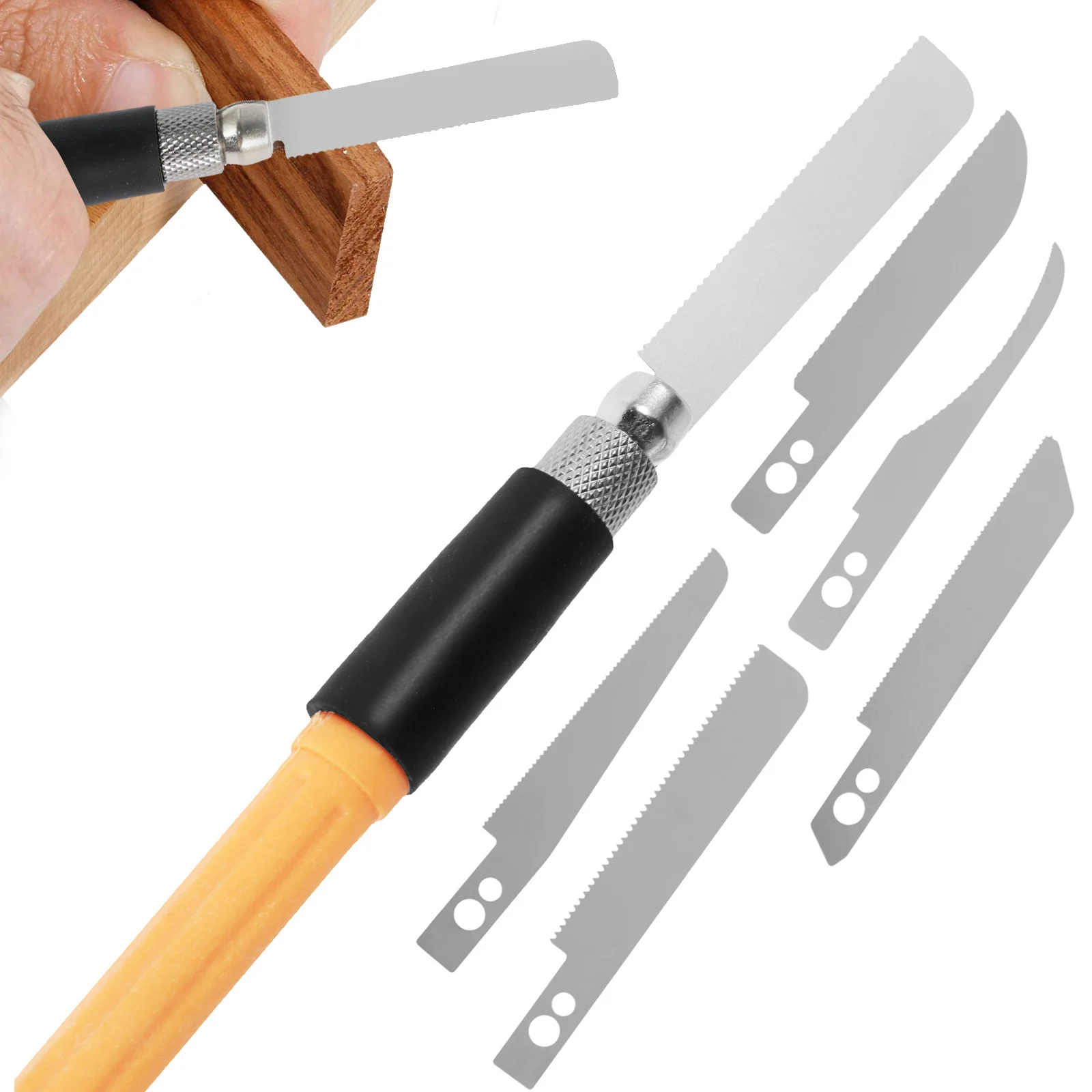 Mini Hand Saw With 8pcs Blades Metal Craft DIY Model Tools Craft Hobby Modeling Blades with Handle Hand Saw For Wood PVC Cutter