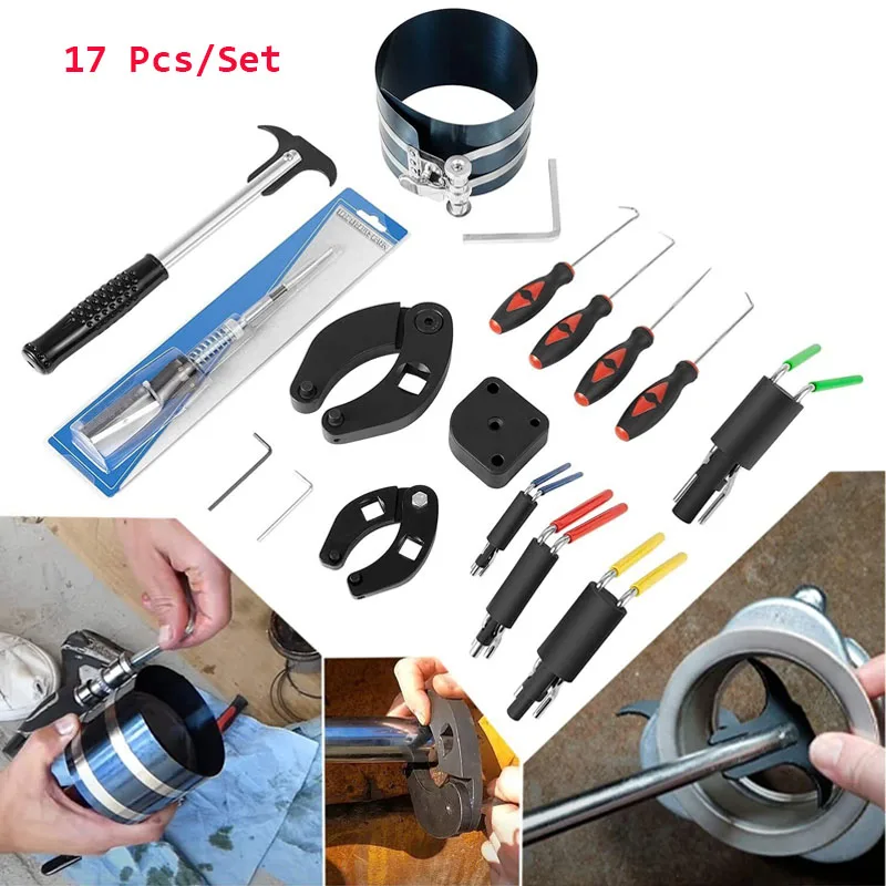 Hydraulic Cylinder Repair Tool Kit（17 Pcs）Fit for Skid Steers, Loaders, Backhoes, Etc