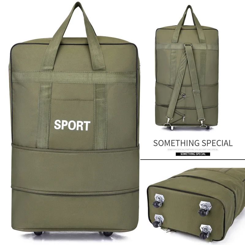 2024 NEW Large Capacity Retractable Suitcase Universal Wheel Foldable Duffle Hard Travel Luggage Bags