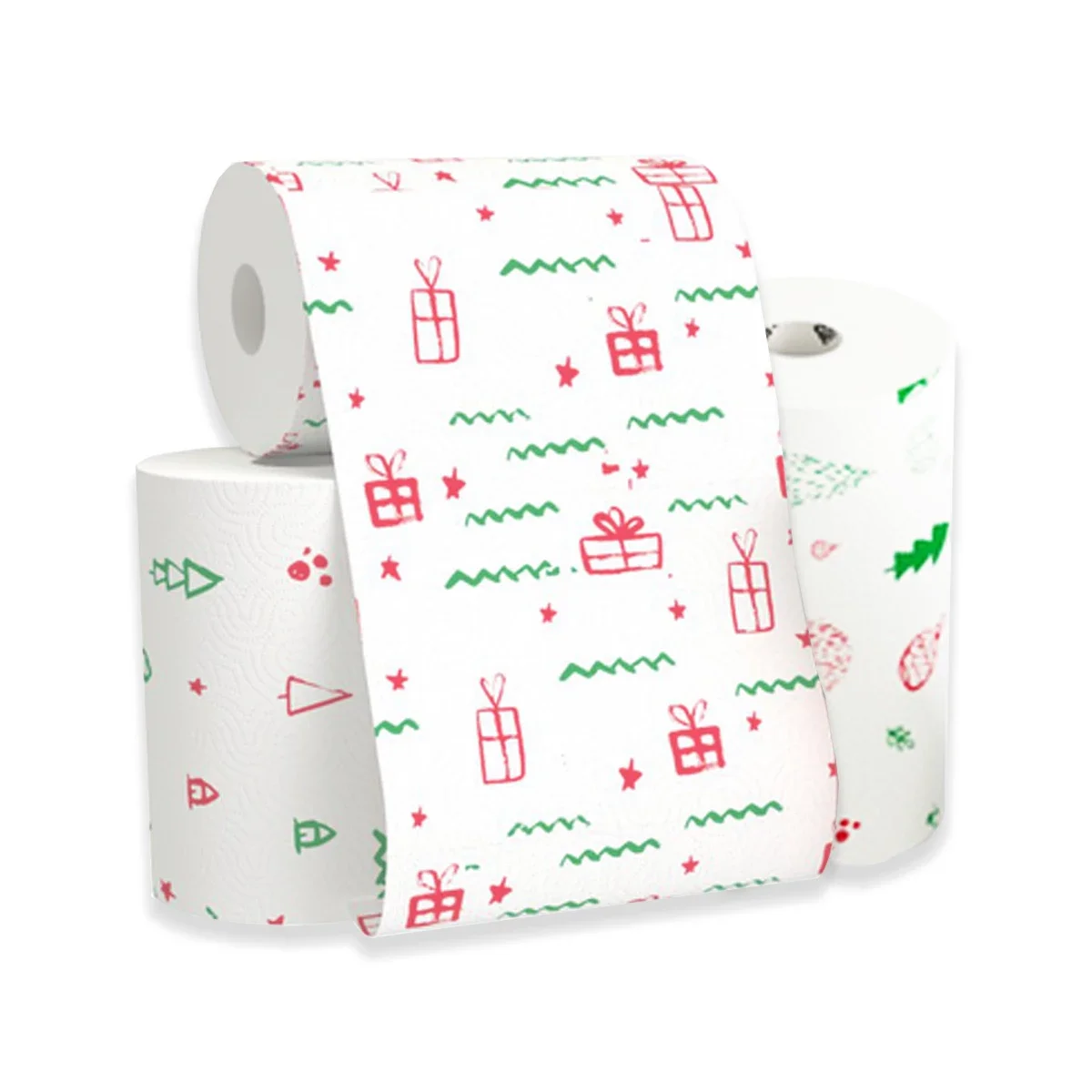 Renova Christmas Paper Towel - 1 Roll - 120 Sheets - 2 Ply - Strong Absorbent Festive Design