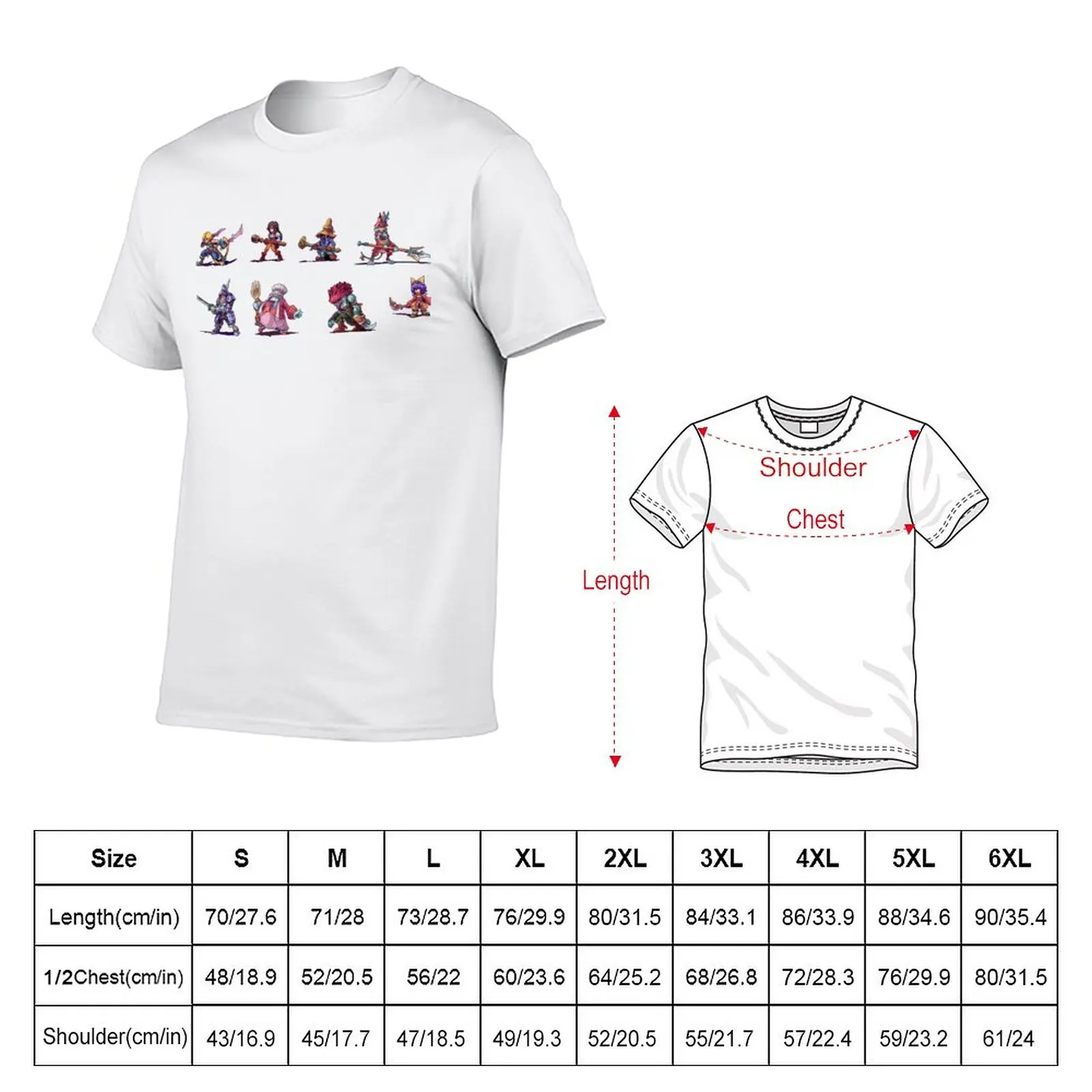 FFIX Pixel Art Characters T-Shirt Aesthetic clothing customs mens vintage t shirts