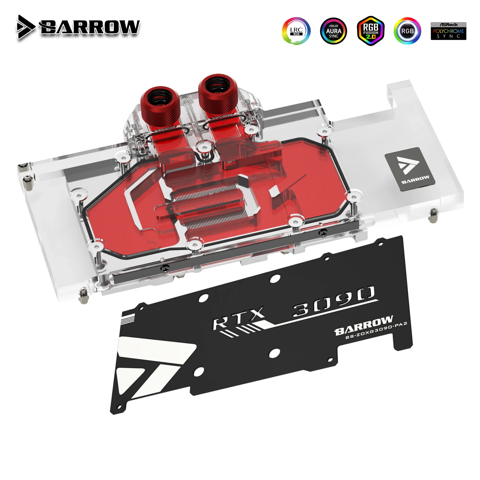 Barrow blok air GPU cakupan penuh untuk ZOTAC GAMING RTX 3090 3080 X, 5V ARGB 3PIN Motherboard AURA SYNC