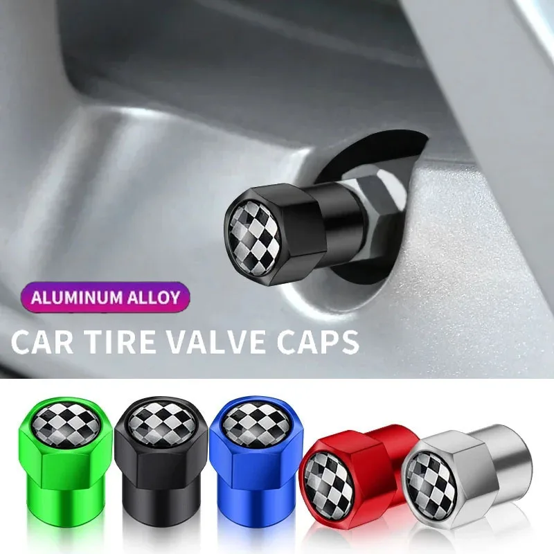 

4Pcs New F1 Style Fashion Car Metal Emblem Auto Wheel Tire Valve Stem Caps Cover DustProof Anti-Theft Car Styling Accessories