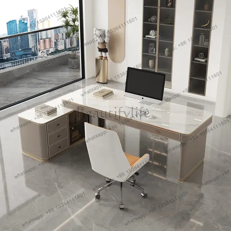 Luxury Wooden Office Desk Study Modern Computer Decoration Drawer Office Desk Organizers Storage Escrivaninha Trendy Furniture