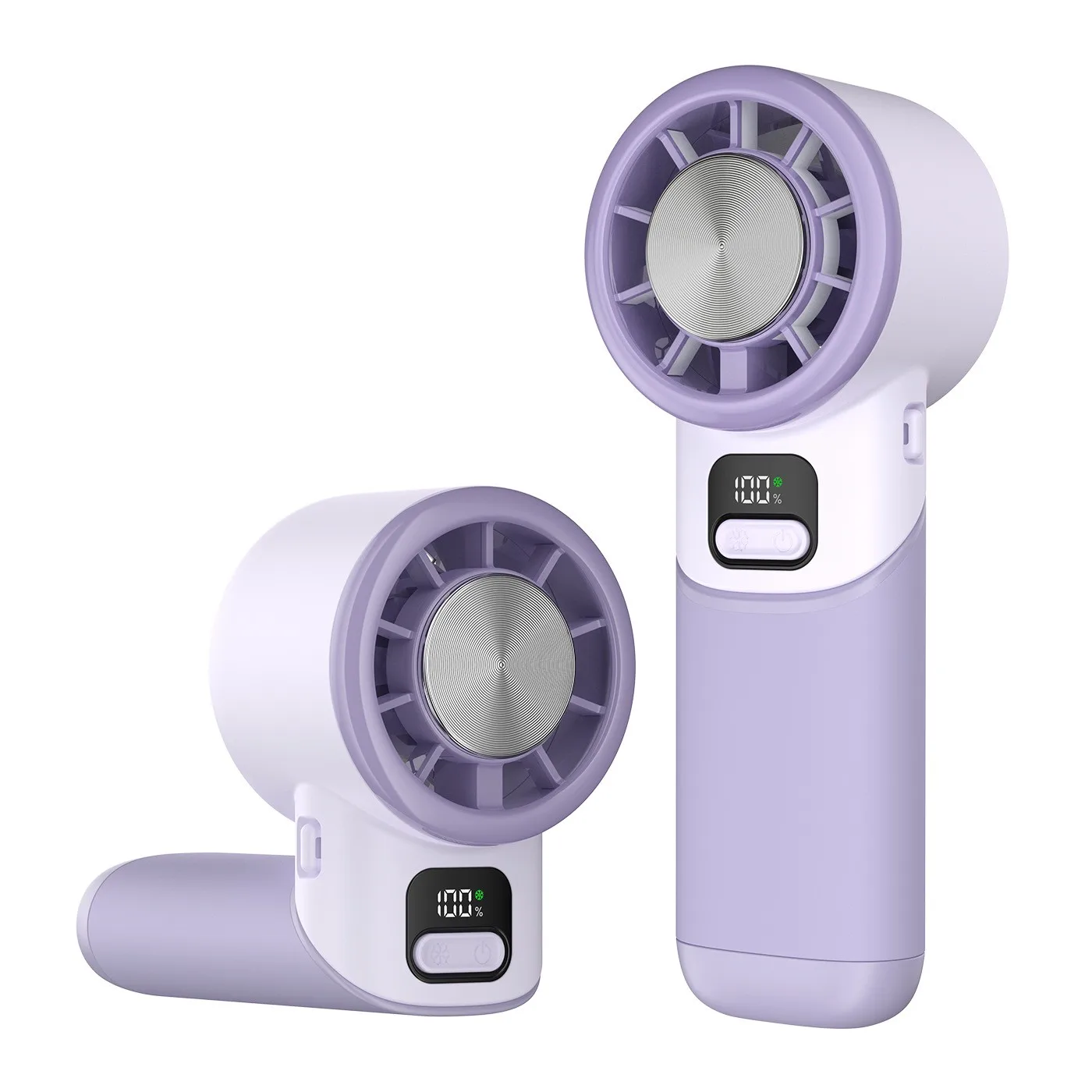 

A98C Handheld Fan with Digital Display, 3600mAh Rechargeable, 5-Speed, Foldable Cooling Fan, Iceberg Color Mini Fan for Summer