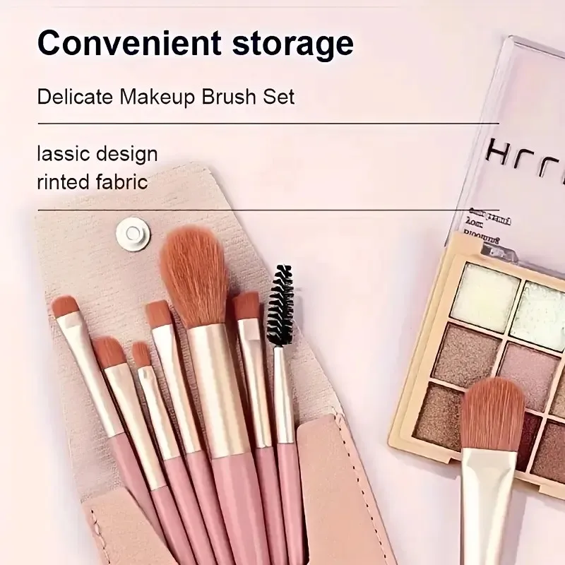8 قطع فرشاة مكياج للوجه، فرشاة مكياج، فرشاة مكياج ذات شعيرات ناعمة، محمولة، أداة تجميل ومكياج، إعطاء هدايا