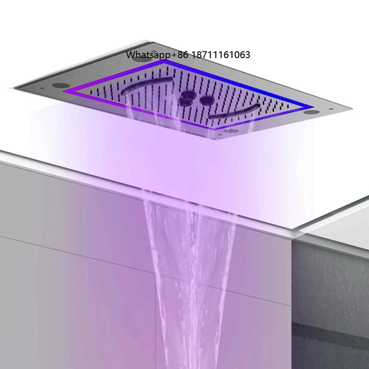 Multi-functional Led Hidden Shower Set With Built-in Wall Ceiling Rain Shower With bluetooth Music