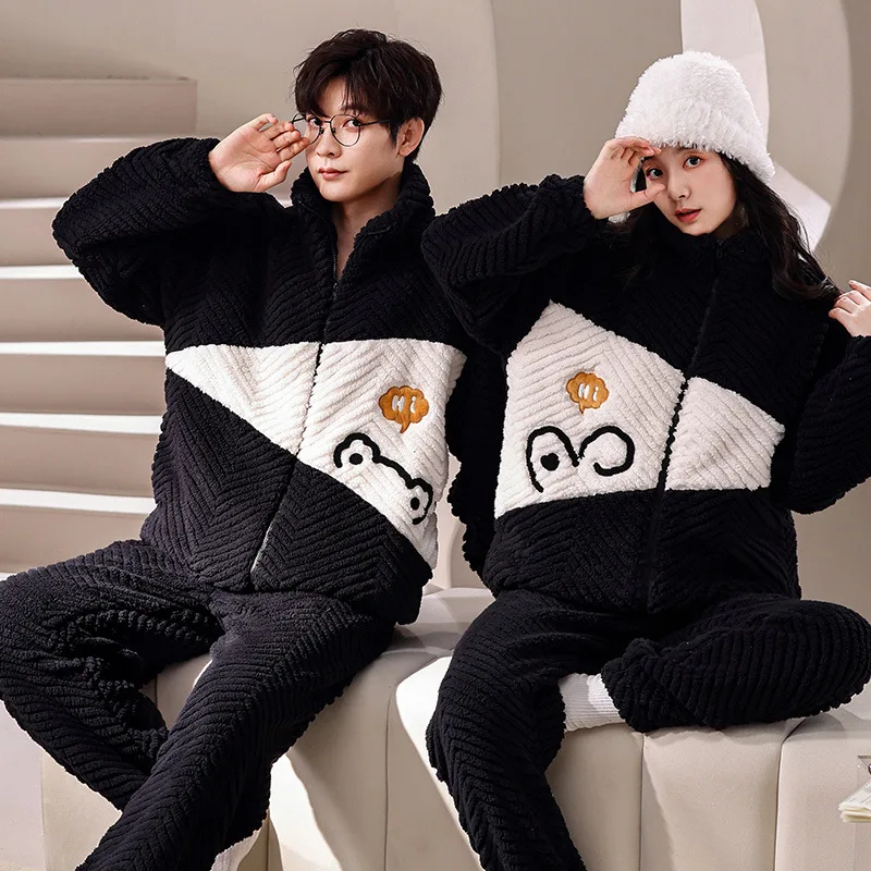 Cartoon Cute Winter Couples Nightwear Bear Sweet Nightwear Men and Women Matching Loungewear Young Girl Boy Pijamas Pyjamas