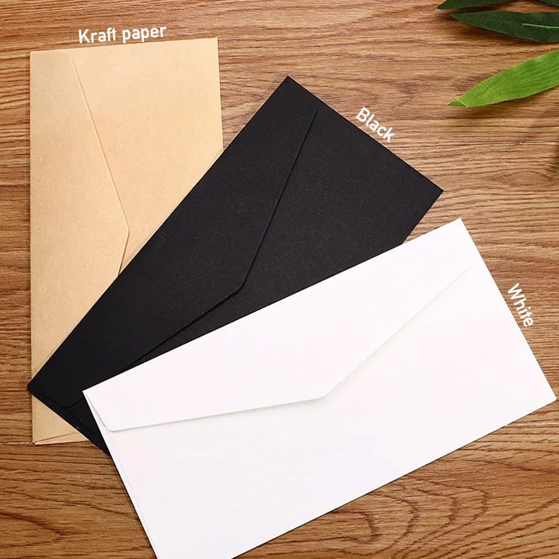 Imagem -06 - Envelope de Papel Artesanal Estilo Europeu Retrô Scrapbooking e Convite Envelopes Cartão Postal e Carta Preto e Branco 50 Pcs Lote