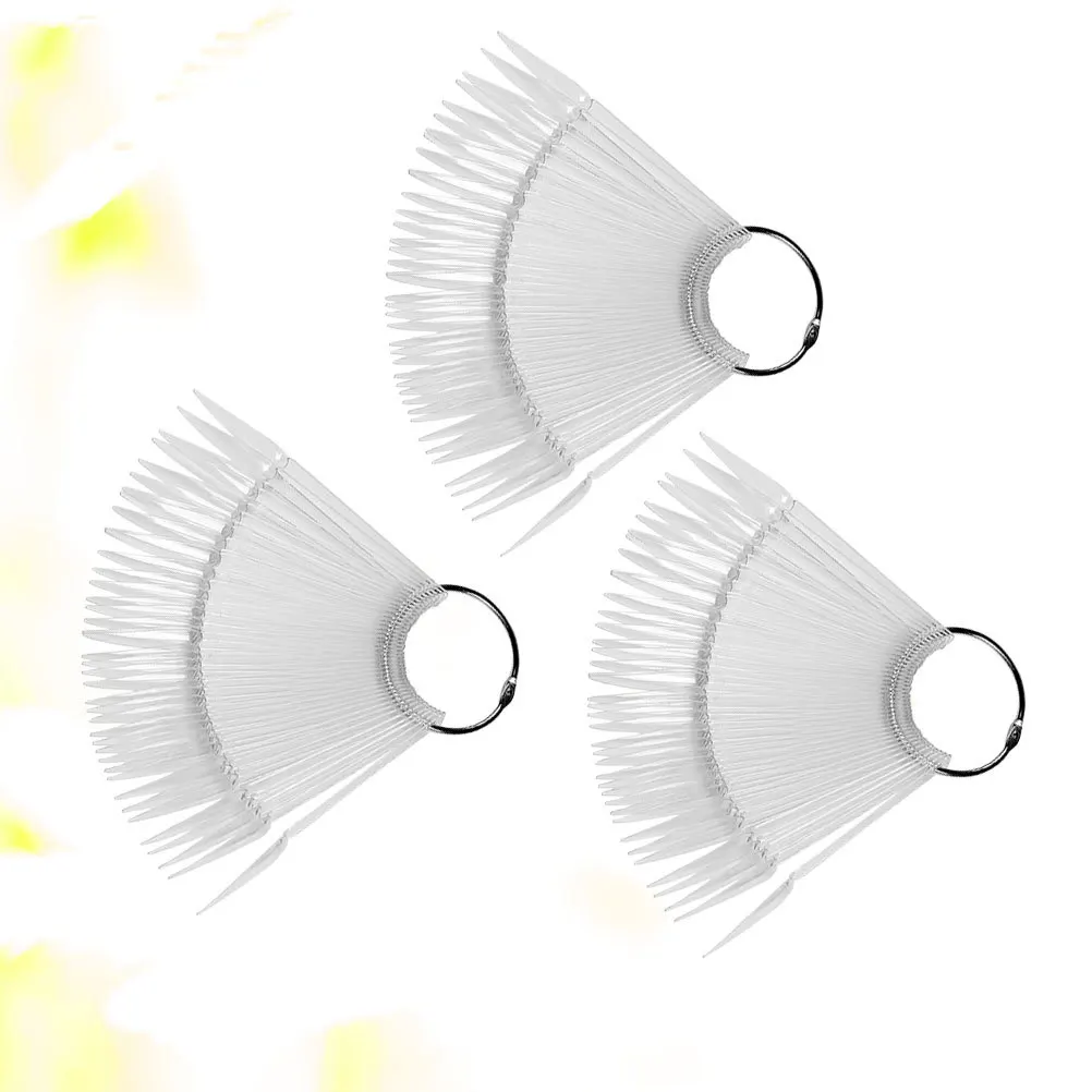 3 Zestawy Sztucznych Paznokci do Ćwiczeń, Tablica Ekspozycyjna, Gładkie Paznokcie w Kształcie Wachlarza do Stylizacji Paznokci, Paleta Kolorów, Narzędzia do Treningu Manicure