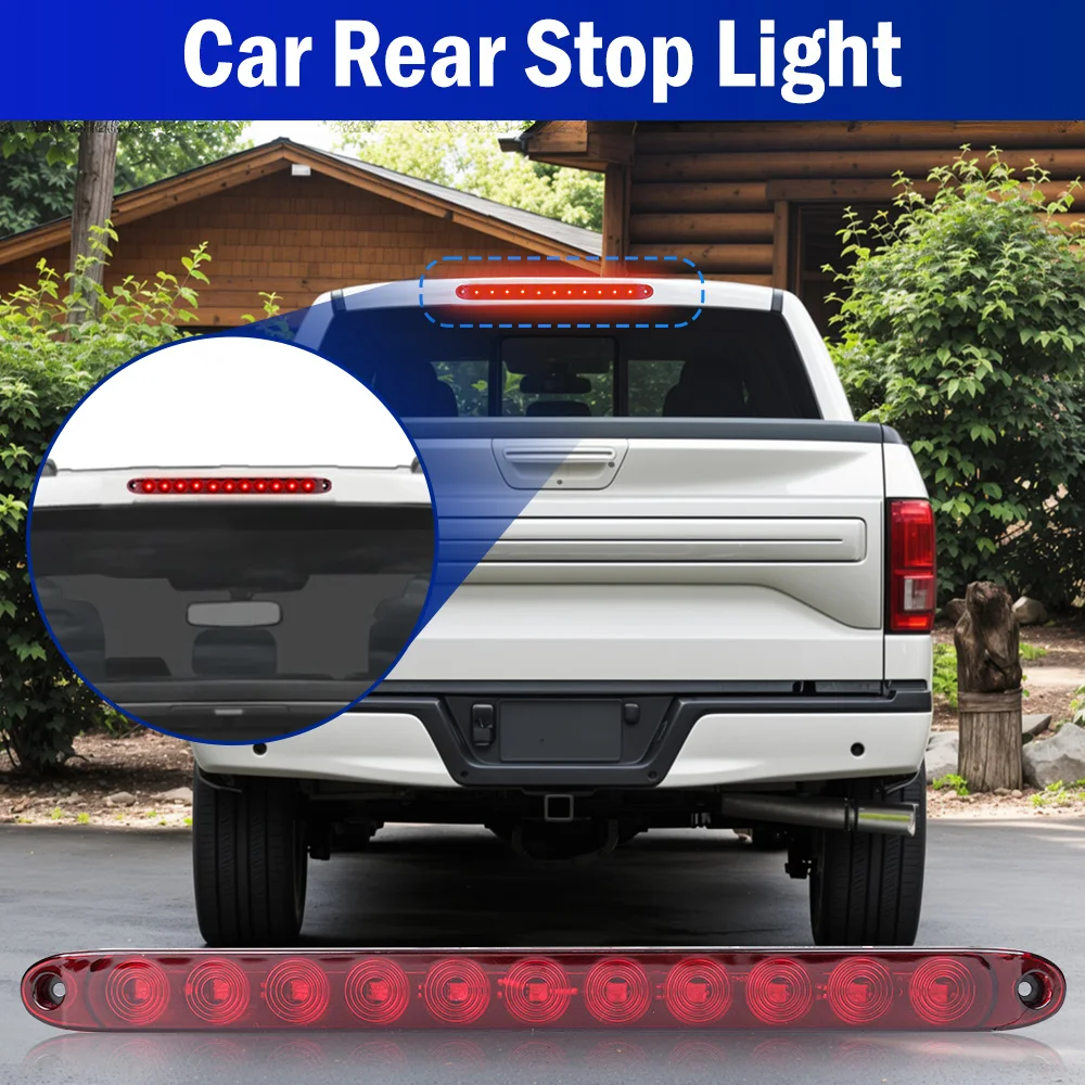 1pcs 12V Universal Red LED High Mount Rear Third 3RD Strip Brake Stop Tail Light Lamp For Car Accessories