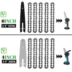 Mini Steel Chainsaw Chains, Acessório de motosserras elétricas, Guide Plate, Cadeias de substituição, 4 