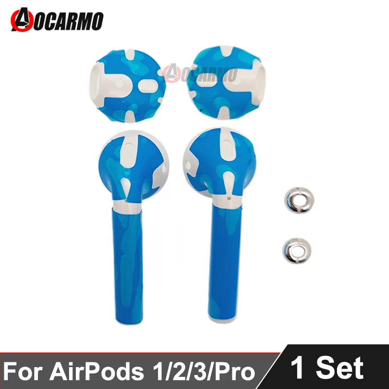 Aocarmo For Apple AirPods 1 2 3 Pro Pro2 Earphone Shell Case Full Set Housing Repair Replacement Part