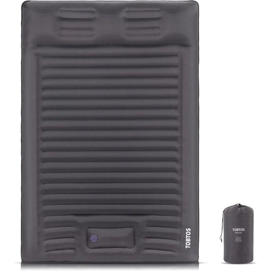 

Double Sleeping Pad for Camping Extra Thick 6 Inches Inflatable Sleeping Mat for 2 People with Built-in Pillow and Foot Pump Id