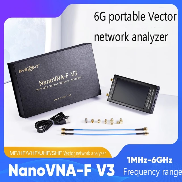 Nanovna-fポータブルベクトルネットワークアナライザー、アンテナアナライザー、v3、mf、hf、vhf、uhf、shf、6g、1mhz、6ghz  - AliExpress