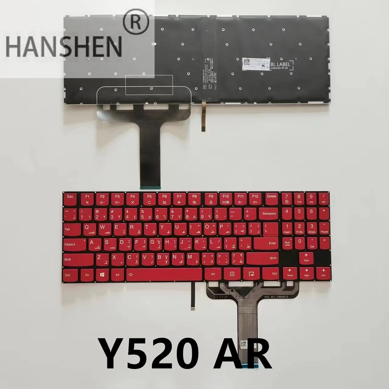 HANSHEN  American Arabic Laptop Backlit Keyboard Suitable for Lenovo Legion Y520-15IKBA Y520 15IKBM Y520-15IKBN Y720 R720-15IKB