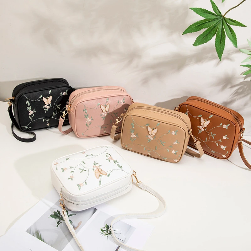 Fashionable And Casual Butterfly Decoration Single Shoulder Camera Bag New Exquisite Embroidered Women's Crossbody Bag