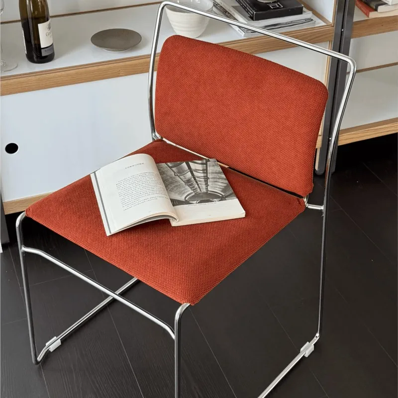 

MOMO Italian-style Simple Household Dining Chair Designer Models Creative Office Backrest Chair Cotton Linen Leisure Chair