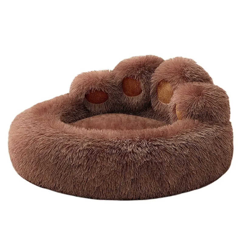 Thickened Bear Claw Cat Nest Warm Winter Dog Bed Sofa Non Collapsible Pet House for Medium Large Dogs Universal All Seasons
