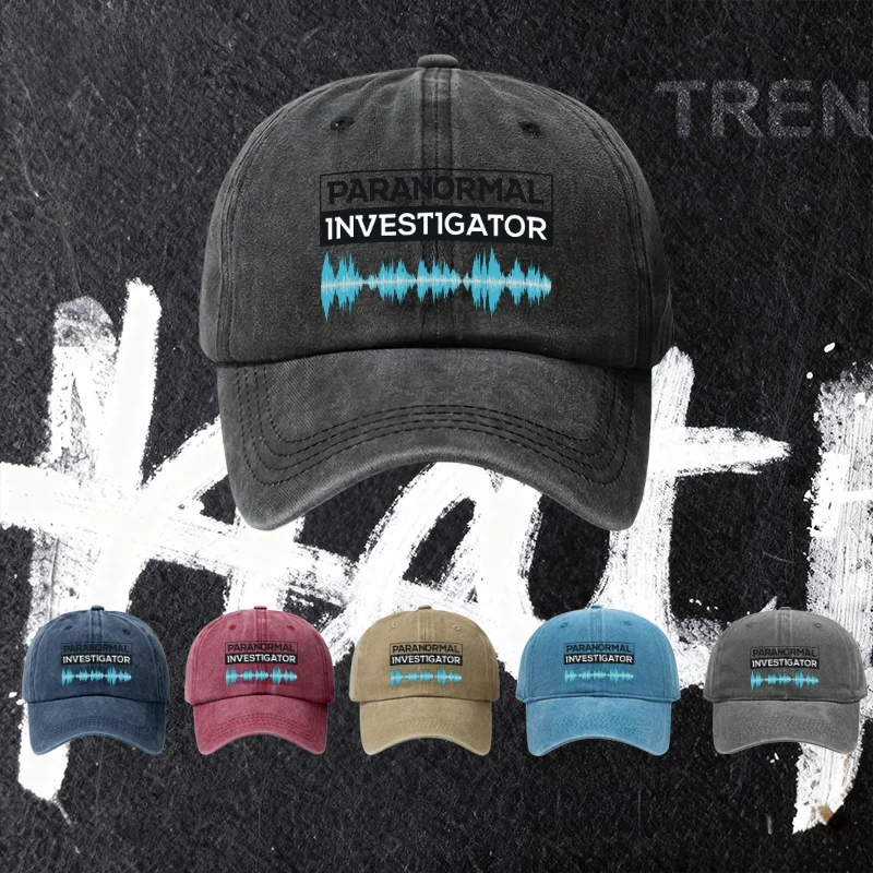 1 unidad, gorra de béisbol ajustable con estampado de "Paranormal Investigator", sombrero ligero para mujer, gorra moderna para hombre con estampado de "Paranormal Investigator"
