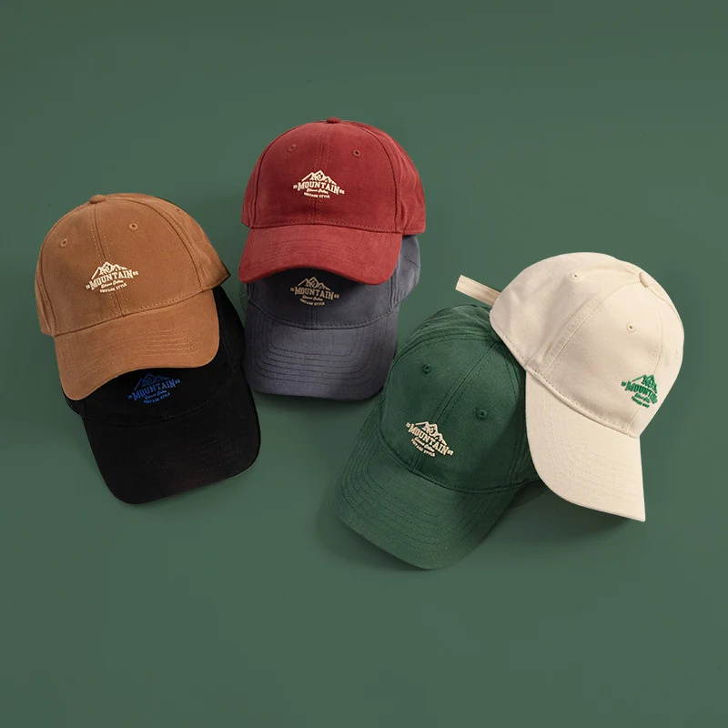 Unisex Mountain Embroidery Breathable Baseball Caps Spring and Autumn Outdoor Adjustable Casual Hats Streetwear Sunscreen Hat