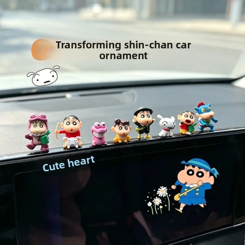 Crayon Shin-chan Cartoon Niedliche Mini-Puppe Kawaii Heim- und Auto-Mittelkonsolen-Ornament Zubehör Animation Peripherie Großhandel