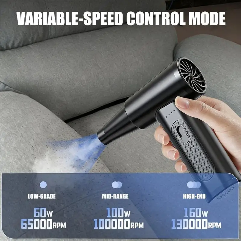 

Adjustable 3 Speed Powerful 4000mAh Wireless Miniature Air Blower Suitable For Dust Removal And Home Electronics Cleaning M4YD