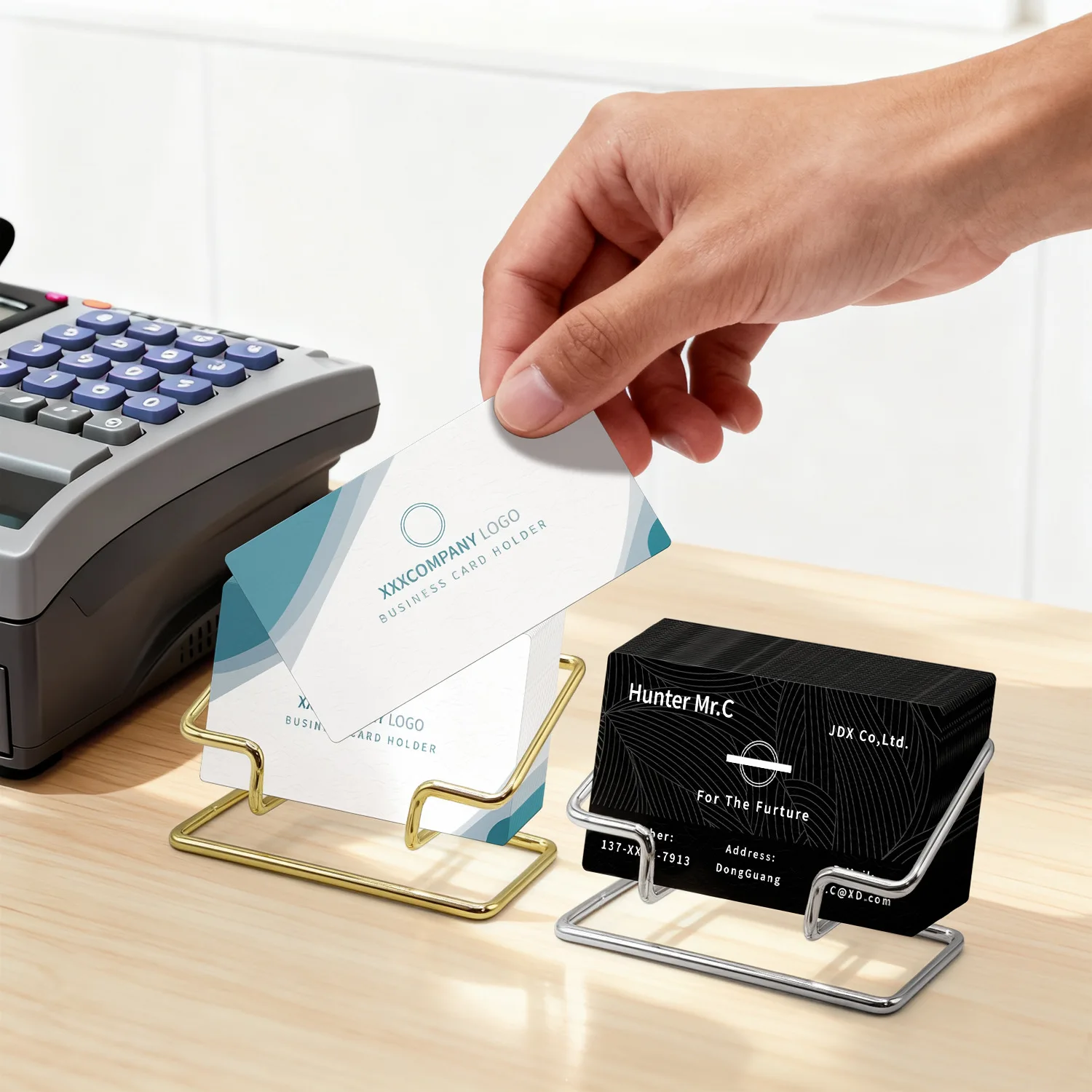 Business Cards Holder Desk Bracket Cards Organizer Office Gift Display Holders Business Card Holder Desk Bracket KPBQSN02 view 3