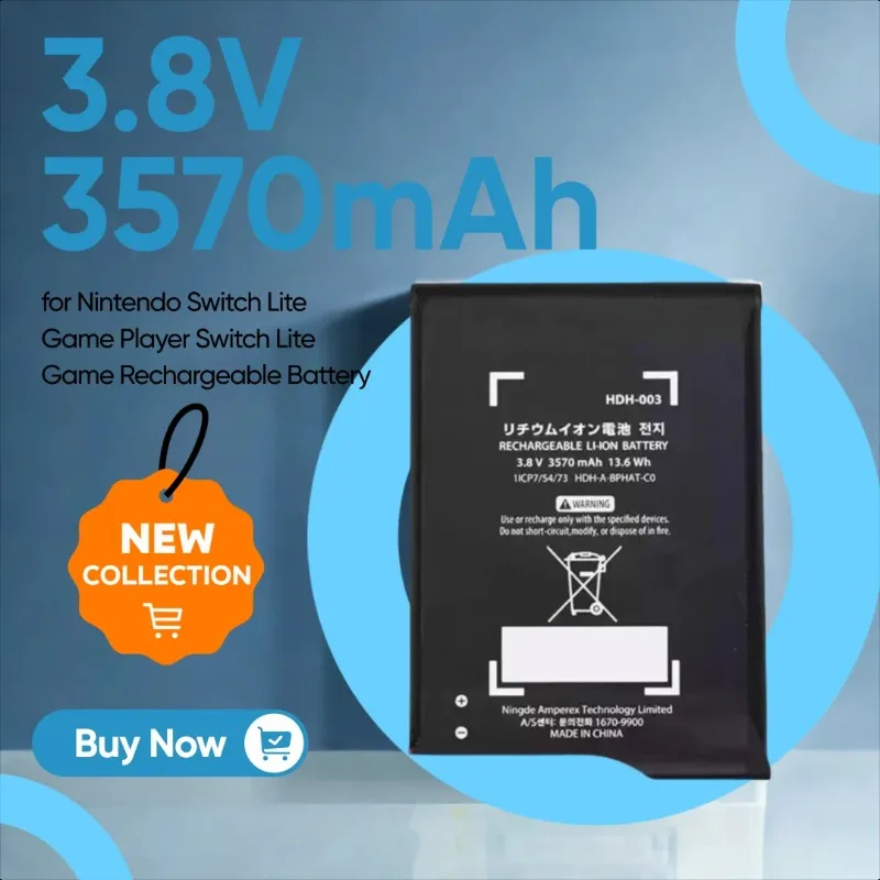

3.8V 3570mAh New HDH-003 Battery for Nintendo Switch Lite Game Player Switch Lite Game Rechargeable Battery