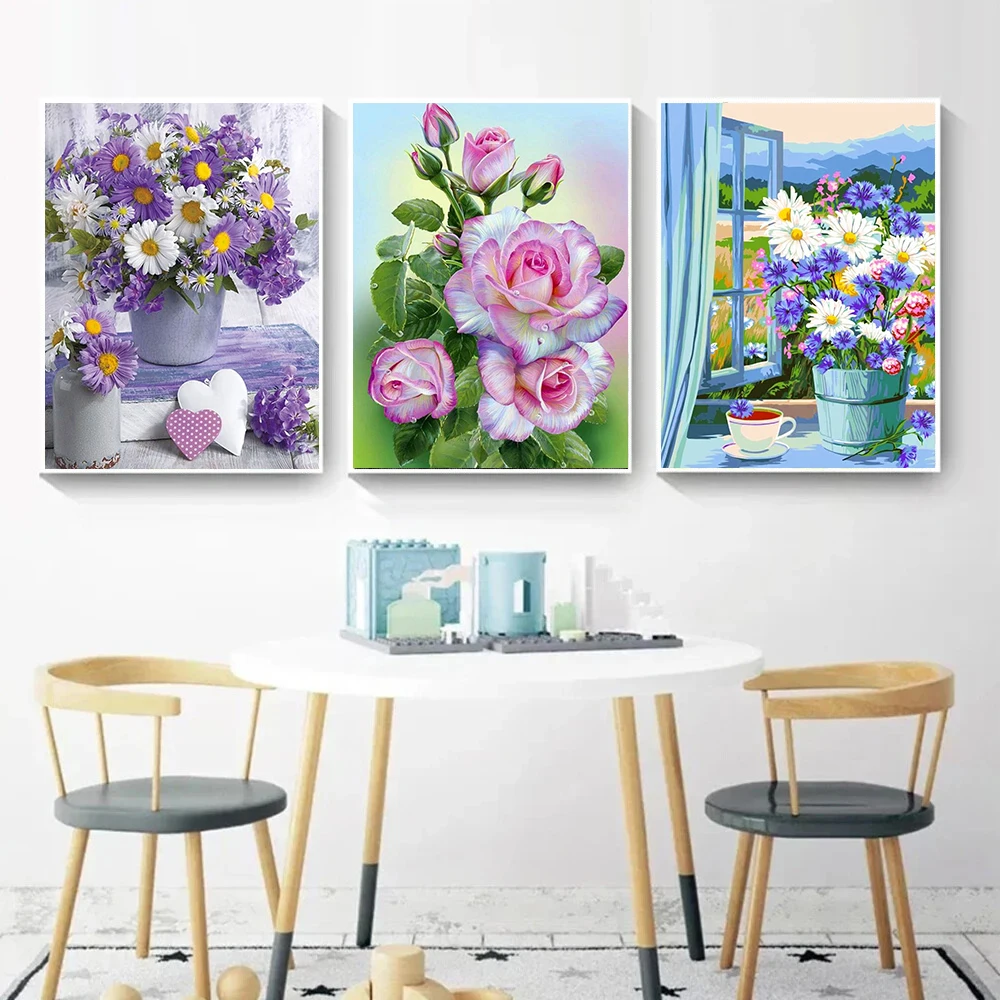 5D DIY Diamond Painting Rose Full Square/Round Mosaic Embroidery Flower Cross Stitch Kit Art Home Decoration Handmade Present