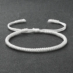Classic Black White Bracelets & Bangles Tibetan Buddhist Adjustable Handmade Braided Knots Bracelet Wrist Jewelry For Women Men