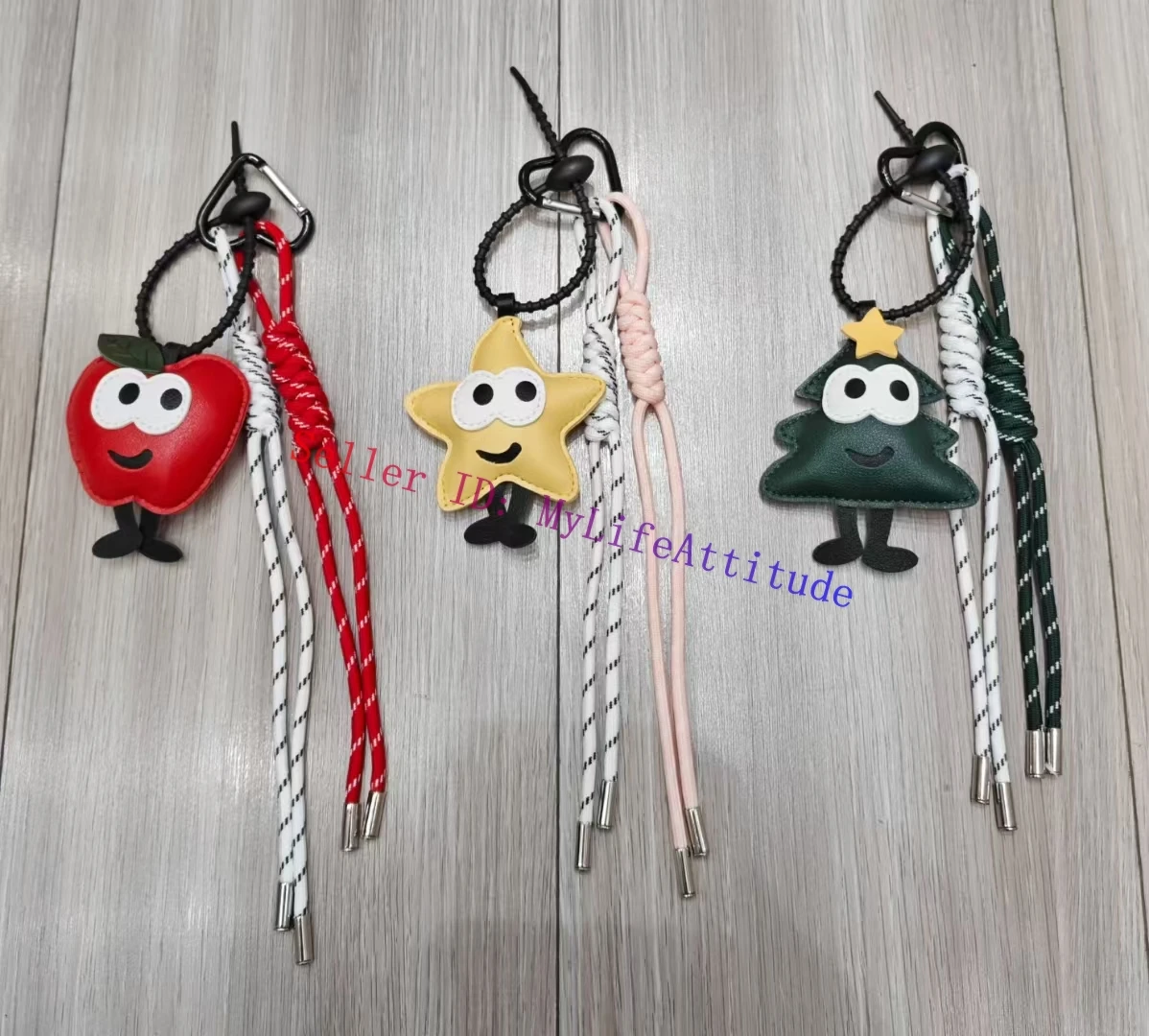 

Leather Apple Star Tree Bag Charm For Handbag Purse Backpack Pendant Hanging Decoration Ornament Keychain Keyring