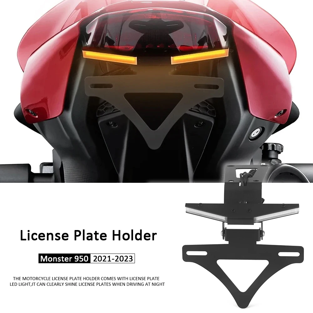 

License Plate Holder Motorcycle Bracket with Lights Tail Tidy Fender Eliminator Fit For Ducati Monster 950 2021-2023 Monster950
