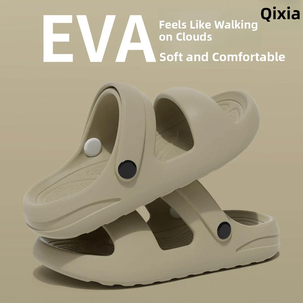 EVA Sandals Men's Summer Outdoor Wear Anti-Odor Slip-On Beach Walking Comfortable Driving Slippers Male Model Simple Style