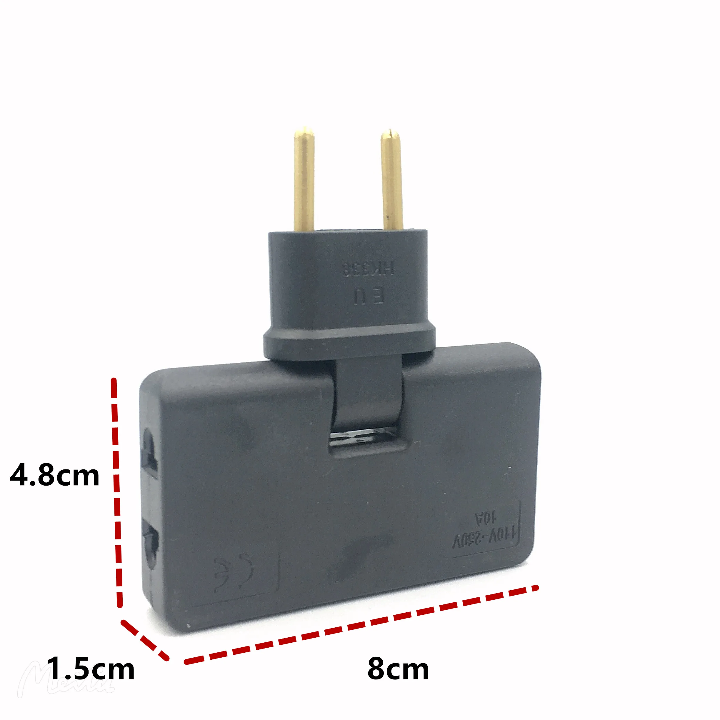 Convertidor de enchufe giratorio de 180 °, conversión de energía 3 en 1, ultrafino, adaptador de viaje estándar europeo, enchufe para Francia, España, Italia y RU