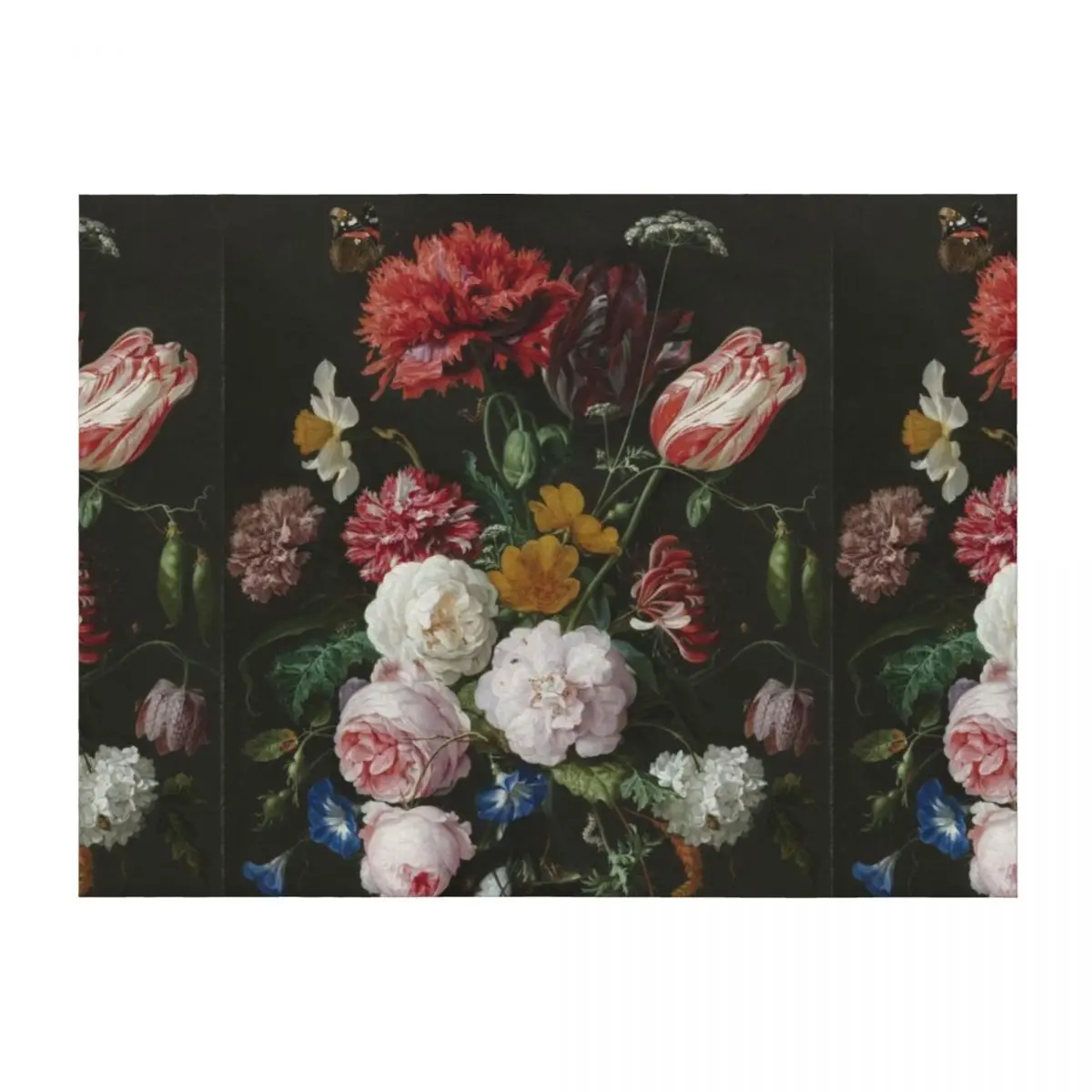 

Jan Davidsz. De Heem - Still Life With Flowers In A Glass Vase, 1683 Throw Blanket decorative sofa bed Giant Sofa Blankets