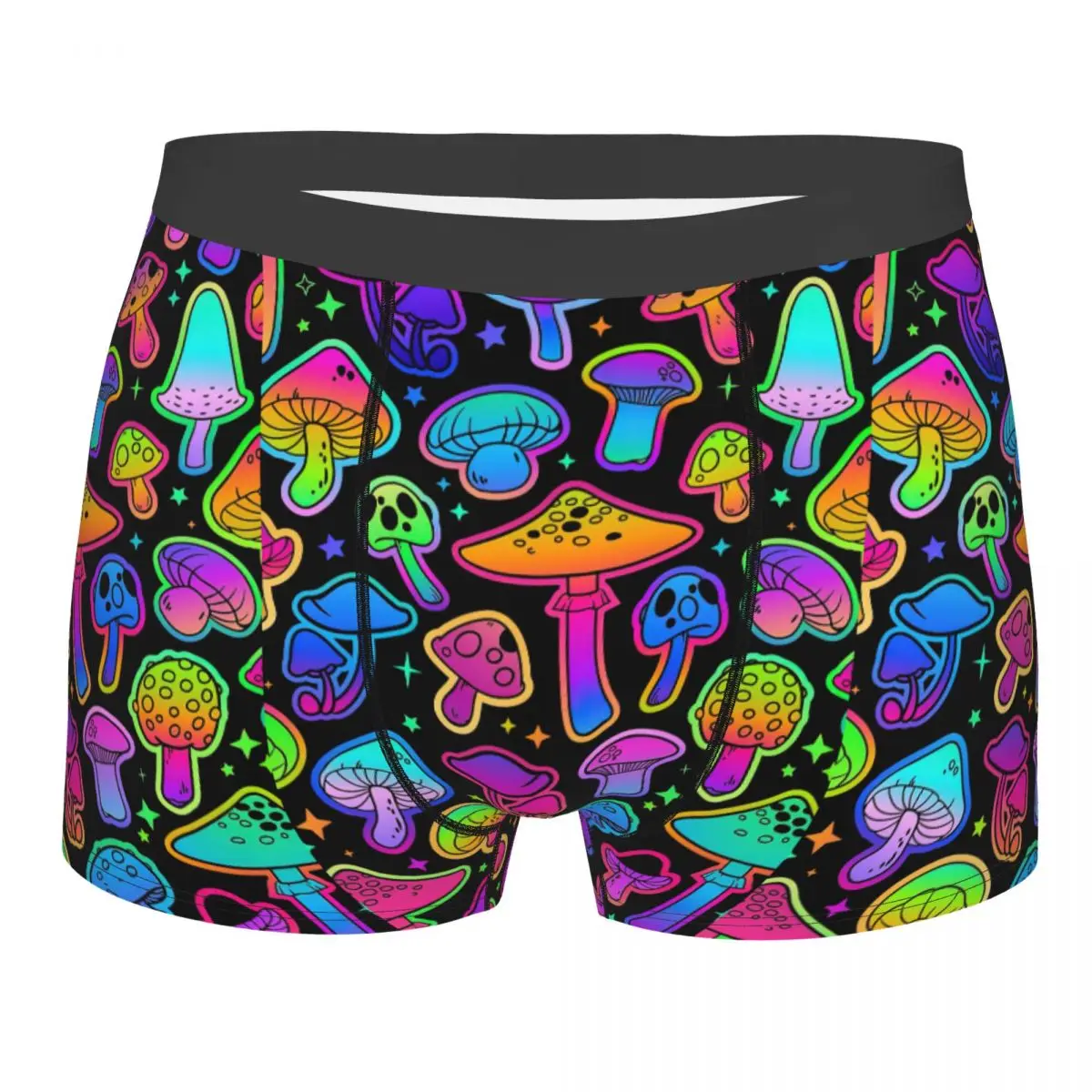 Men's Psychedelic Magic Underwear Mushrooms Funny Boxer Briefs Shorts Panties Male Breathable Underpants S-XXL