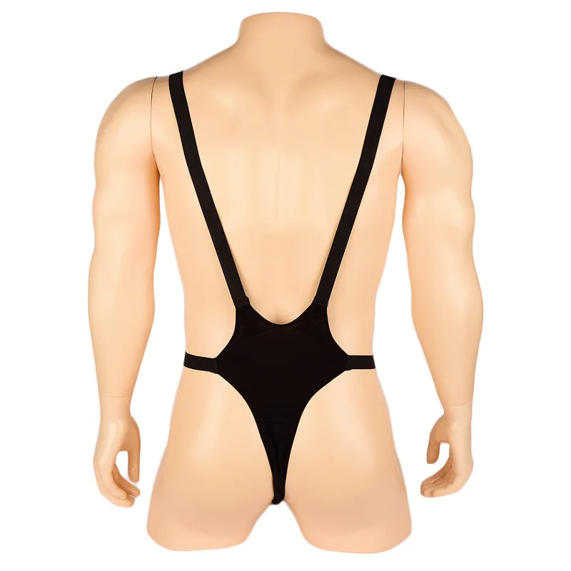 Gelo Translúcido Fragmentos Roupa Interior para Homens, Colete Alto Corte, Teddy Thong, Collant Sexy, Bodysuit Mankini, Lingerie Erótica