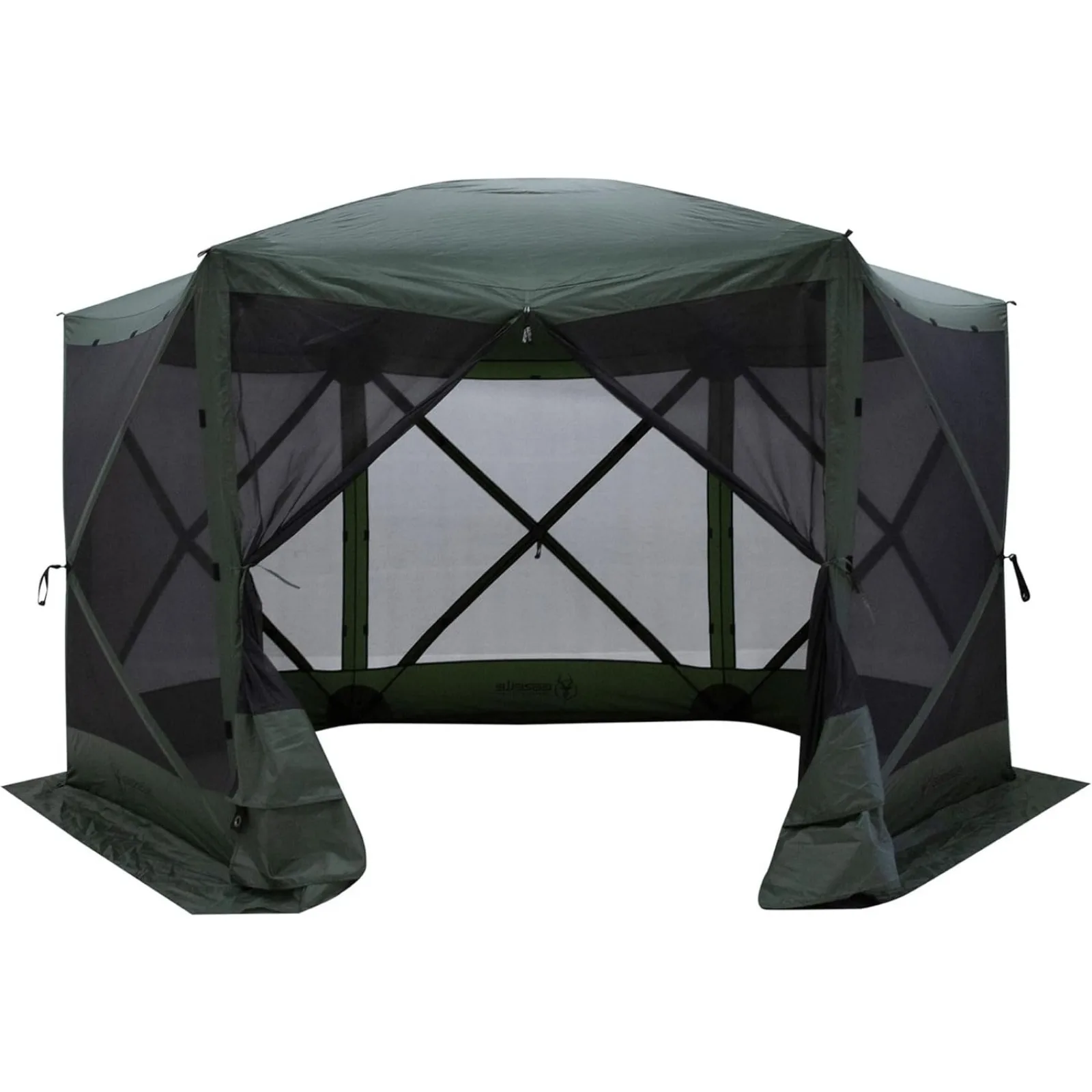 US GG601GR G6 8-Person 6-Sided Portable Pop-Up Gazebo with Mesh Wind Panels, Carry Bag, and Stakes, Alpine Green